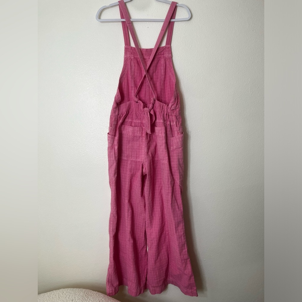 Free People Savannah Cotton Overalls in Pink Size XS - Picture 6 of 7